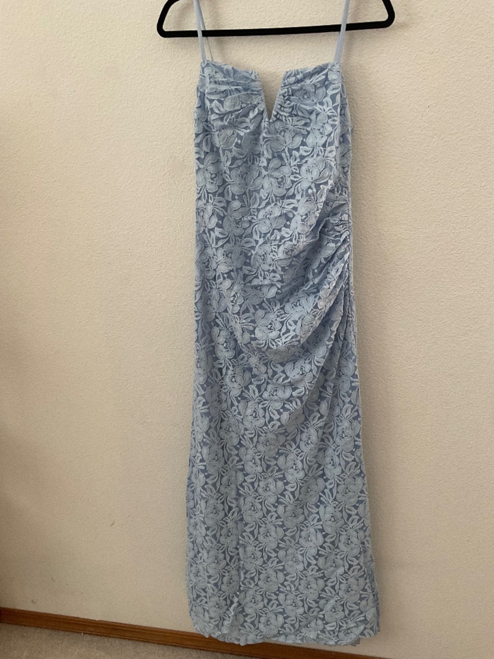 BNWT Lacey Light Blue Formal Wedding Party Prom Dress Size Large Maxi